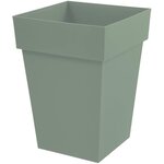Pot de fleur mi-haut carré - 39 x 39 x 53 cm - 51 L - Vert laurier