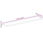 vidaXL Dessus de table 180x30x3 8cm bord vif bois massif manguier brut