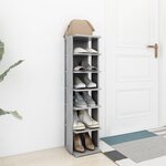 vidaXL Armoire à chaussures Gris béton 27 5x27x102cm Bois d'ingénierie