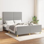 vidaXL Cadre de lit avec tête de lit Gris clair 140x200 cm