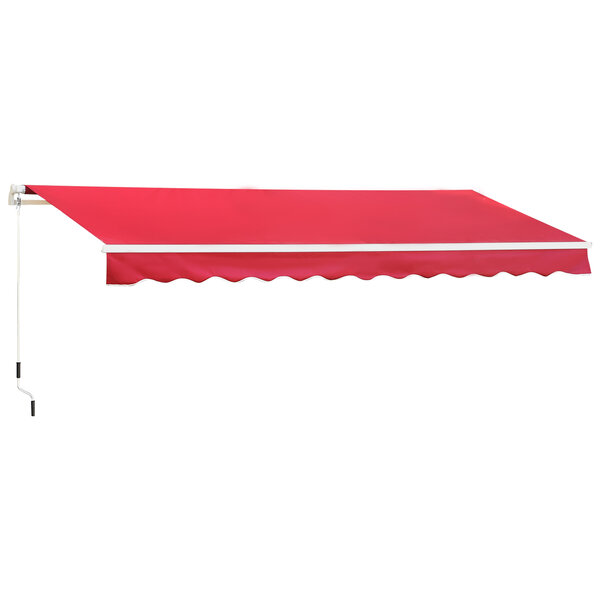 Store banne manuel rétractable alu. polyester imperméabilisé haute densité 4 x 2 5 m bordeaux