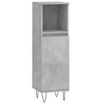 vidaXL Ensemble de meubles de salle de bain 3 Pièces gris béton
