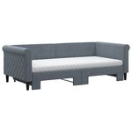 vidaXL Lit de jour avec gigogne et matelas gris foncé 90x190cm velours