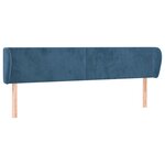 vidaXL Tête de lit avec oreilles Bleu foncé 163x23x78/88 cm Velours