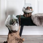 Goutte d'eau en teck et verre 50 cm