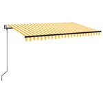 vidaXL Auvent automatique capteur de vent LED 450x350cm Jaune et blanc