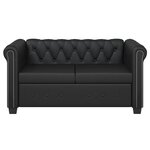 vidaXL Canapé Chesterfield à 2 places et à 3 places noir