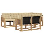 vidaXL Ensemble de canapés d'extérieur 7 Pièces Blanc et Beige