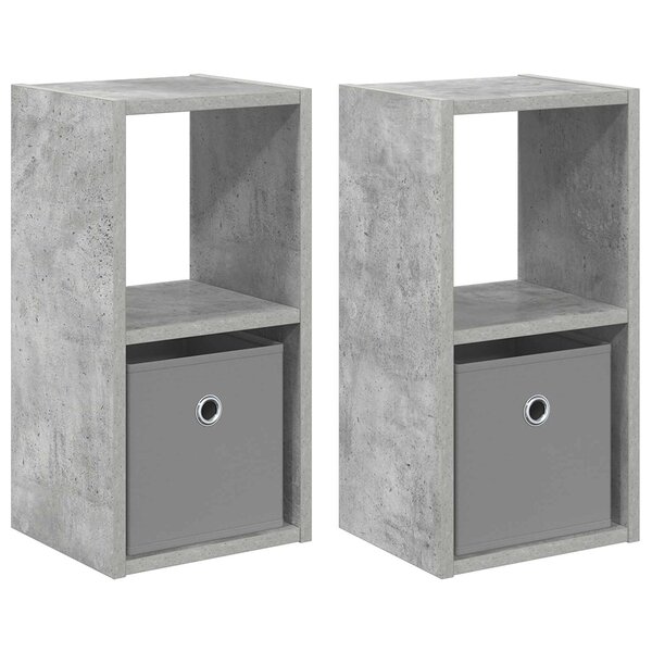 vidaXL Table de chevet 2 pc Gris béton 25 5 x 22 x 49 5 cm