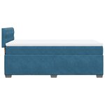 vidaXL Sommier à lattes de lit avec matelas bleu 90x190 cm velours