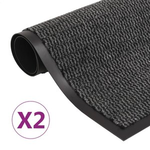 vidaXL Paillassons rectangulaires 2 Pièces 90 x 150 cm Anthracite