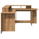 vidaXL Bureau avec lumières LED chêne artisanal bois d'ingénierie