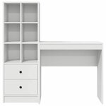 vidaXL Bureau avec rangement avec tiroir 2 Pièces Blanc 80 x 40 x 76 cm