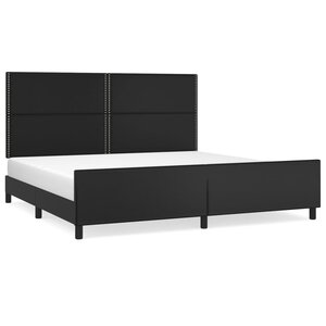 vidaXL Cadre de lit sans matelas noir 200x200 cm similicuir
