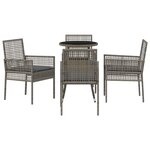 vidaXL Ensemble de salle à manger pour jardin 5 Pièces Gris Poly rotin