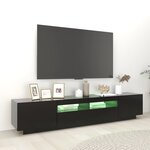 vidaXL Meuble TV avec lumières LED Noir 200x35x40 cm