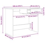 vidaXL Bureau Vieux bois 100 x 50 x 76 cm Bois d'ingénierie