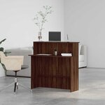 vidaXL Bureau de réception chêne brun 100x50x103 5cm bois d'ingénierie