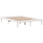 vidaXL Cadre de lit et tête de lit sans matelas blanc 135x190 cm