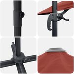 vidaXL Parasol Cantilever Roma Terracotta 352x251x260 cm en Aluminium