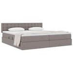 vidaXL Lit avec rangement et matelas avec matelas Taupe 200 x 200 cm