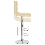 vidaXL Tabouret de bar Crème Similicuir