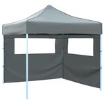 vidaXL Tente de réception escamotable avec 2 parois 3x3 m Anthracite
