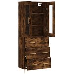vidaXL Buffet haut Chêne fumé 69 5x34x180 cm Bois d'ingénierie
