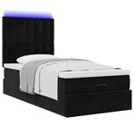 VidaXL Cadre de lit ottoman avec matelas noir 100x200cm velours