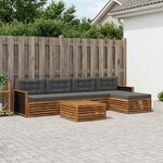 vidaXL Ensemble de canapés d'extérieur 6 pc Naturel et Anthracite