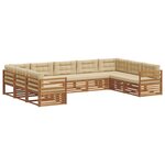vidaXL Ensemble de canapés d'extérieur 9 pc Naturel et Beige