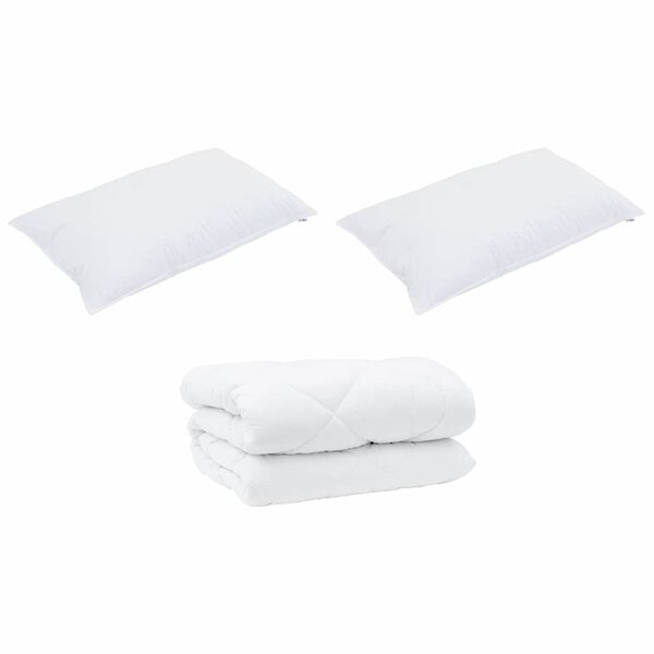 vidaXL Duvet d'hiver avec oreiller 3 Pièces Blanc 240 x 200 cm Microfibre