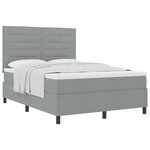 vidaXL Lit à ressorts avec matelas Gris clair 140 x 190 cm tissu