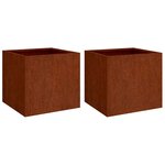 vidaXL Jardinières 2 Pièces 42x40x39 cm acier corten