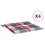 vidaXL Coussins de chaise de jardin lot de 4 carreaux rouges 40x40x3cm
