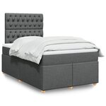 vidaXL Sommier à lattes de lit avec matelas Gris foncé 120x200cm Tissu