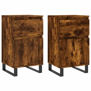 vidaXL Buffets 2 Pièces chêne fumé 40x35x70 cm bois d'ingénierie
