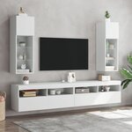vidaXL Meubles TV avec lumières LED 2 Pièces blanc 30 5x30x90 cm