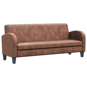 vidaXL Canapé à 3 places Daim synthétique Marron