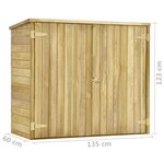vidaXL Abri à outils de jardin 135x60x123 cm Pinède imprégnée