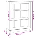 vidaXL Bibliothèque 3 niveaux Gamme Corona Pin mexicain 81x29x100 cm