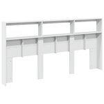 vidaXL Armoire tête de lit avec LED blanc 200x17x102 cm