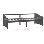 vidaXL Lit de repos 3 places sans matelas Gris foncé 90x200 cm