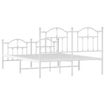 vidaXL Cadre de lit métal sans matelas et pied de lit blanc 150x200 cm