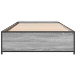 vidaXL Cadre de lit sonoma gris 100x200 cm bois d'ingénierie et métal
