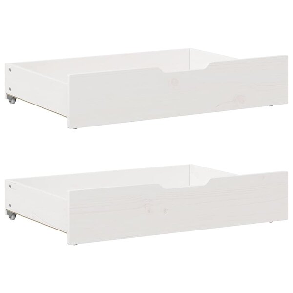 vidaXL Tiroirs sous le lit 2 Pièces blanc 85x55x17 cm bois de pin massif
