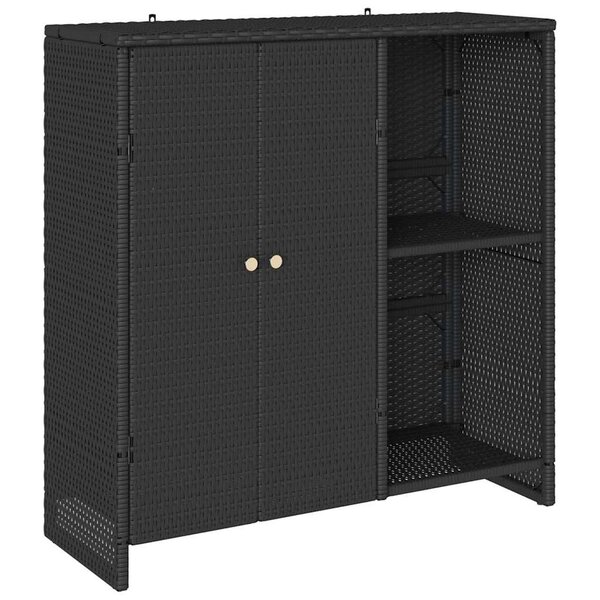 vidaXL Armoire de rangement avec stockage Noir 100 x 36 x 102 cm Rotin