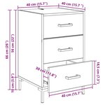 vidaXL Cabinet de chevet Chêne noir 40 x 40 x 66 cm Bois d'ingénierie