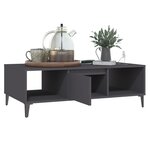 vidaXL Table basse gris 103 5x60x35 cm bois d'ingénierie