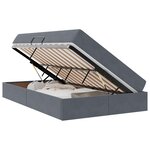 vidaXL Lit avec rangement et matelas Gris foncé 120 x 190 cm Velours